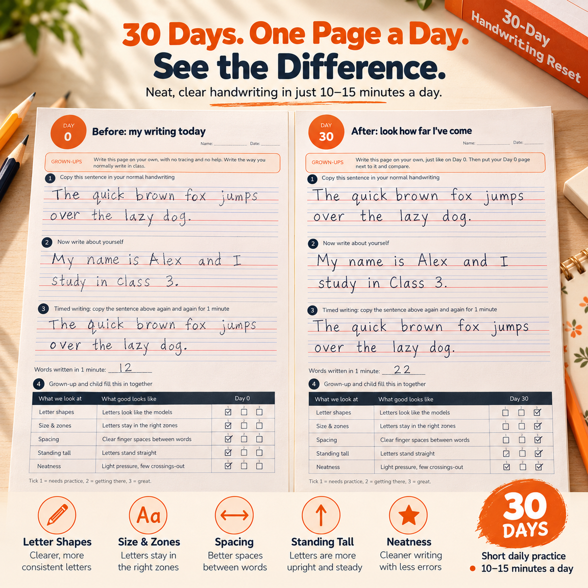 30-Day Handwriting Reset | Class 3–6 Printable Workbook - preview 4