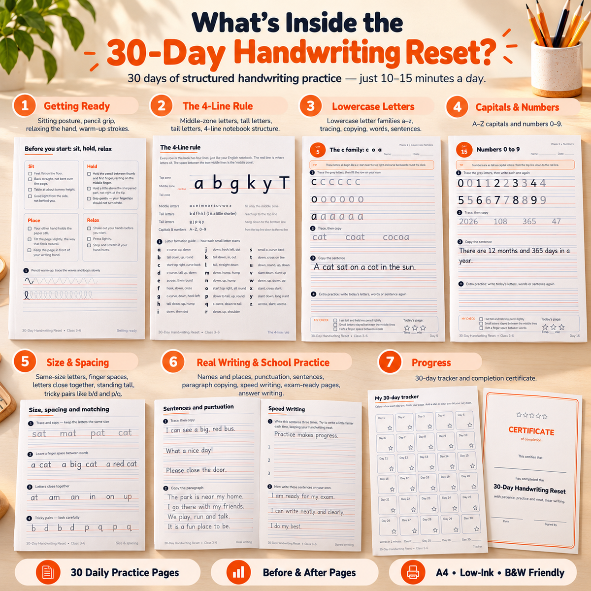 30-Day Handwriting Reset | Class 3–6 Printable Workbook - preview 2