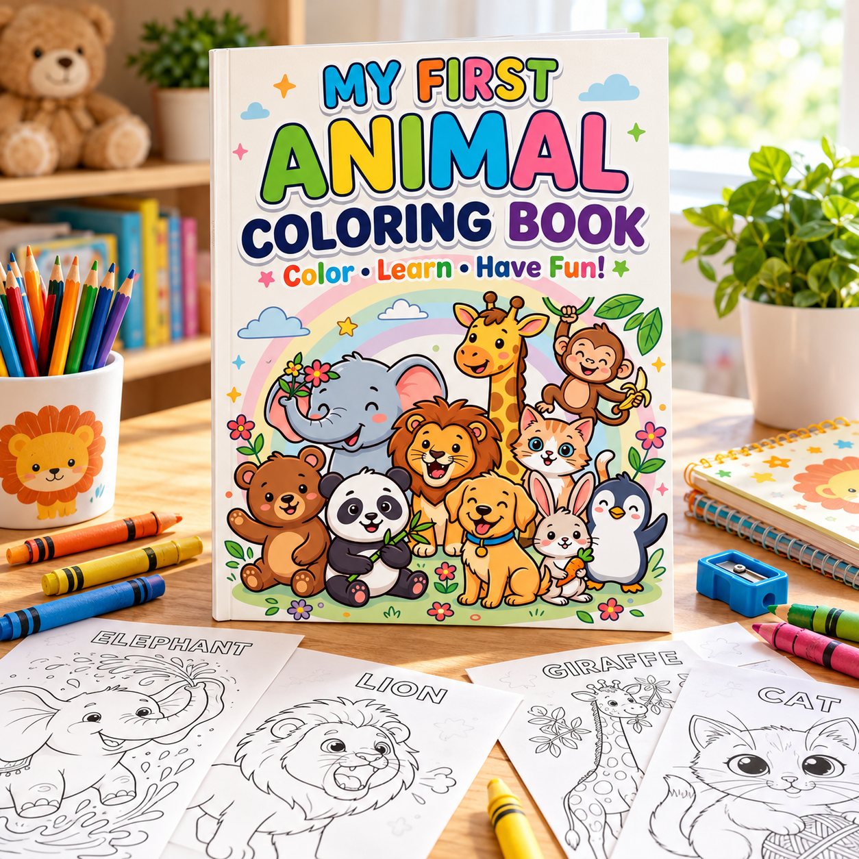 Animal Colouring Book | 30 Printable Pages - cover