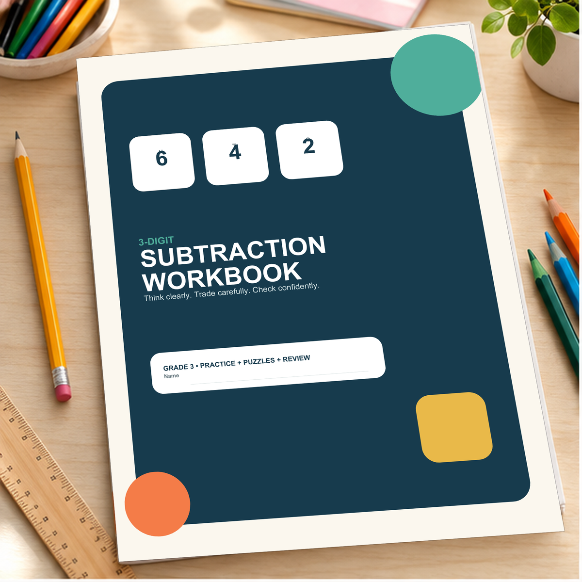3-Digit Subtraction Workbook | Grade 3 - cover