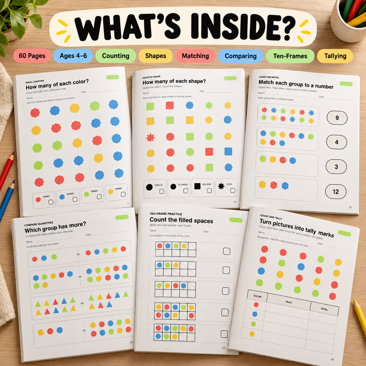 How Many? Visual Counting Workbook | Ages 4–6 - preview 2