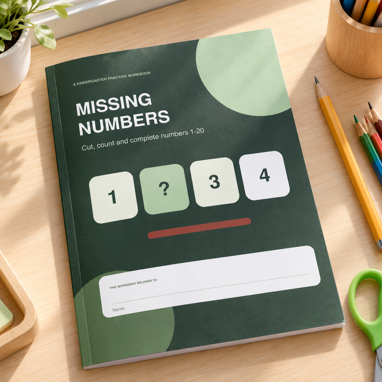 Missing Numbers 1–20 | Kindergarten Workbook - cover