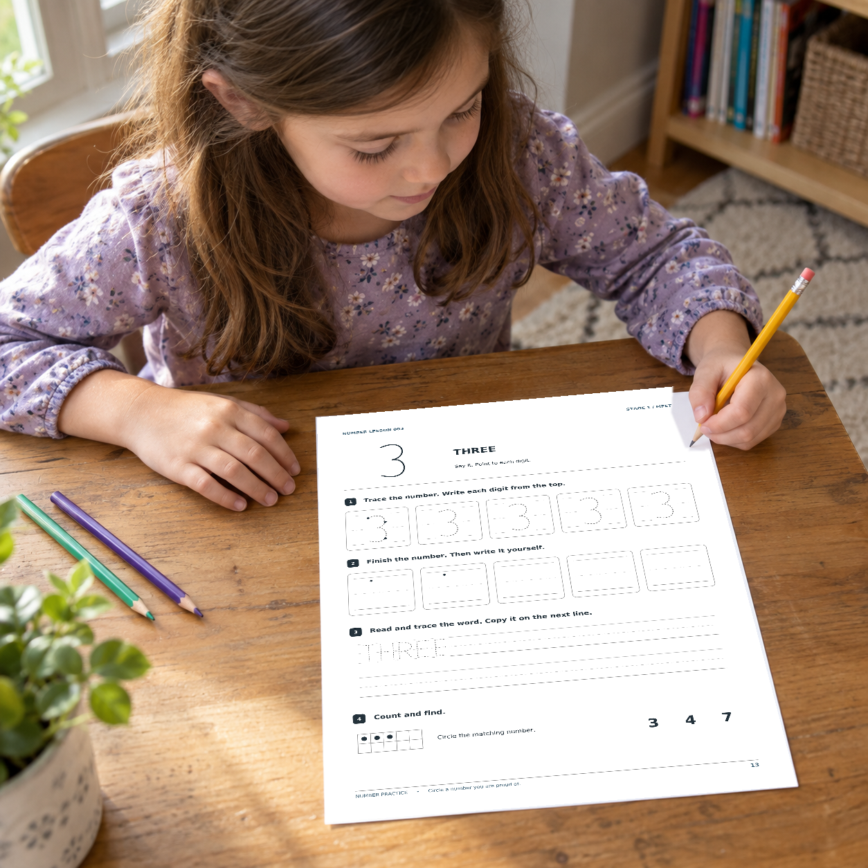 Number Tracing 1–100 | Printable Practice Book - preview 3