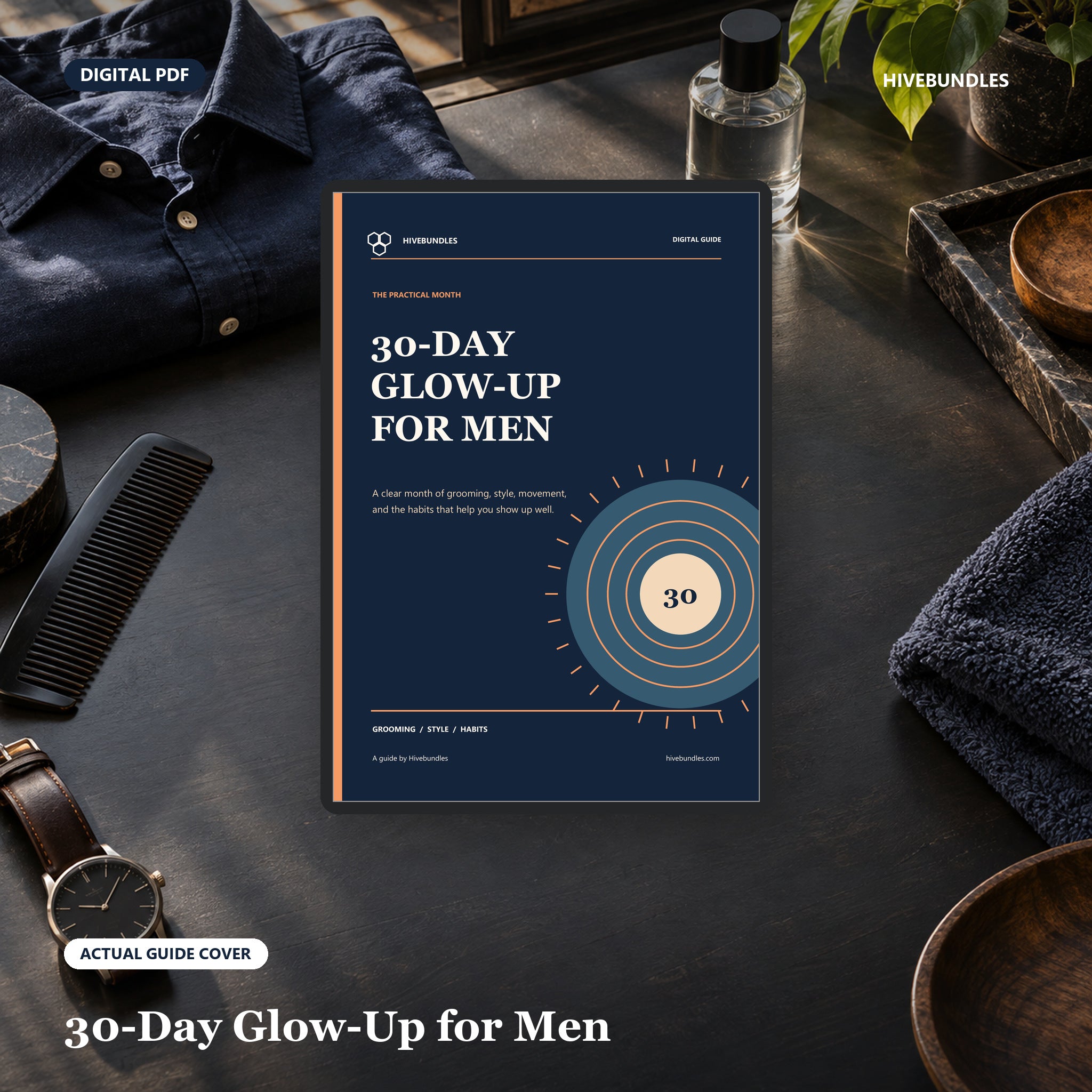 30-Day Glow-Up for Men | Practical Digital Guide - cover
